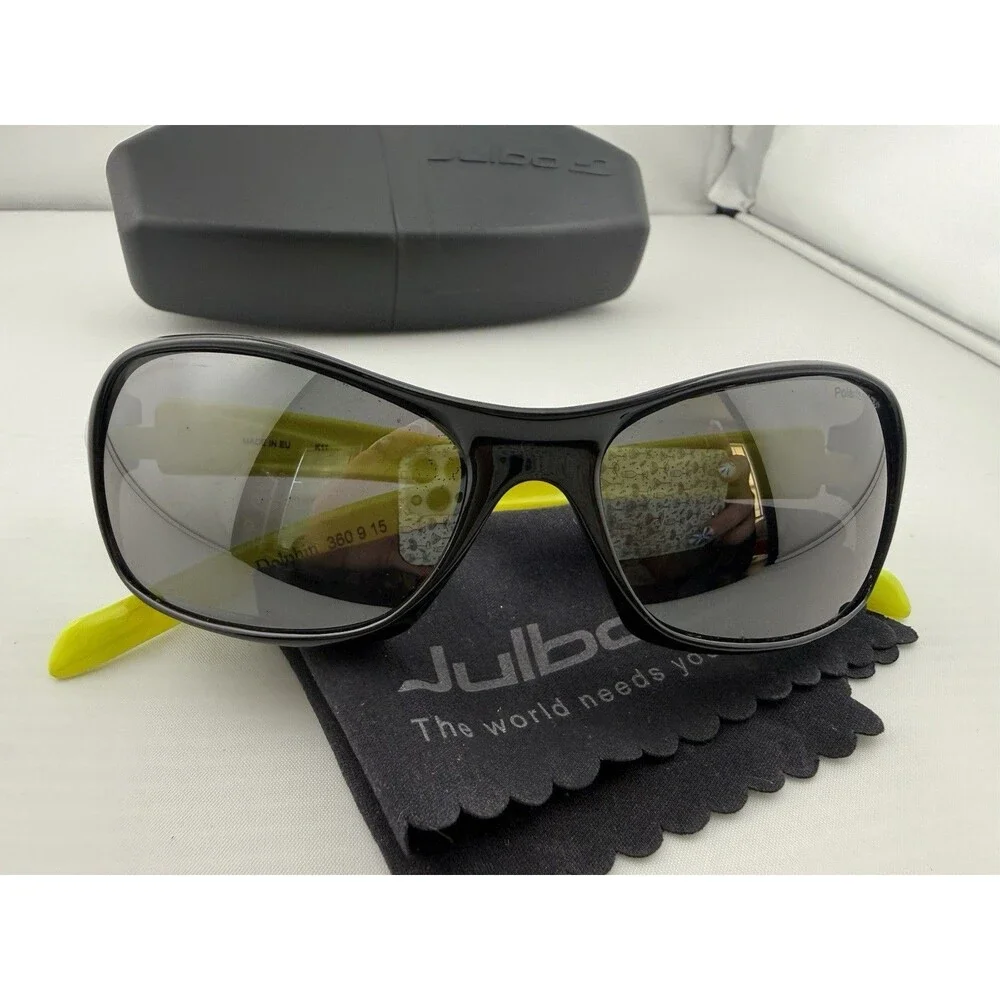 Julbo Dolphin 360 9 15 Sport Sunglasses Black & Yellow w/ Case & Cloth